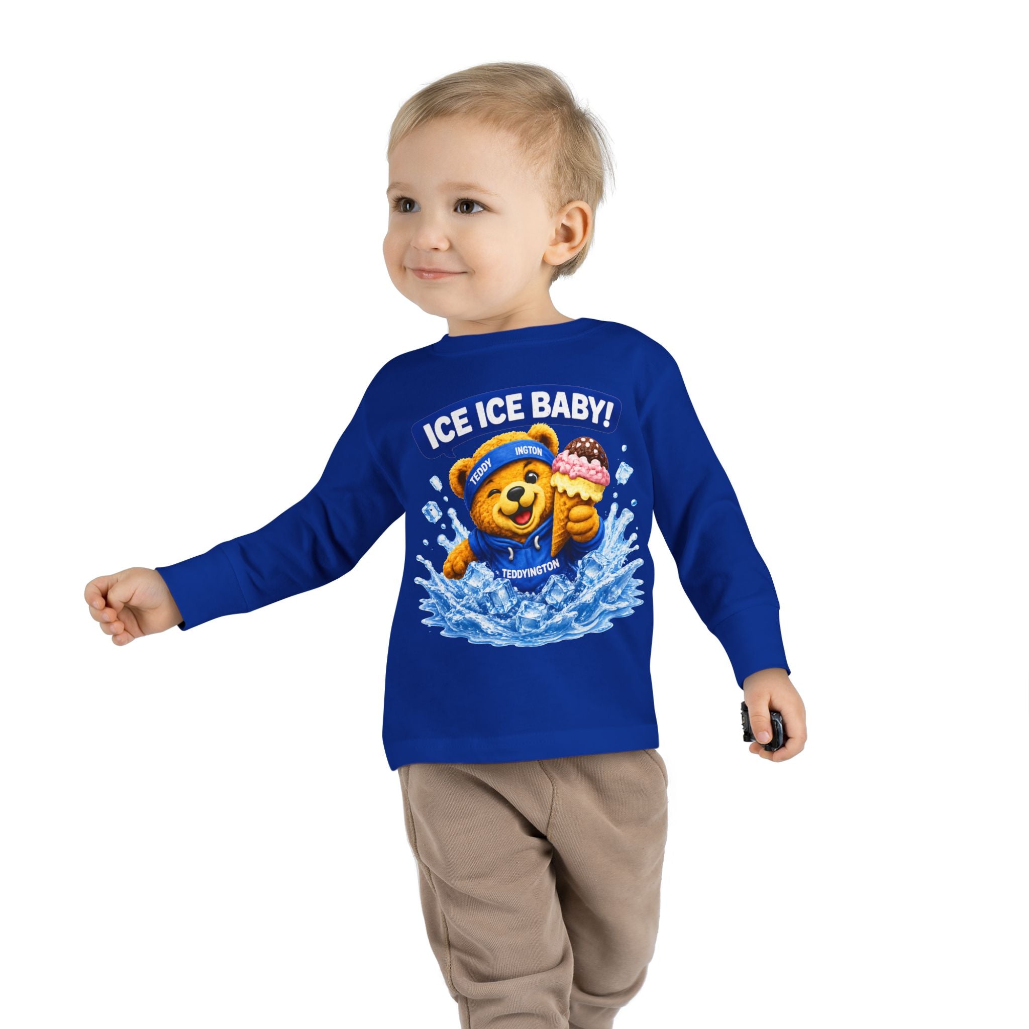Ice Ice Baby Teddy Bear Toddler Long Sleeve Shirt