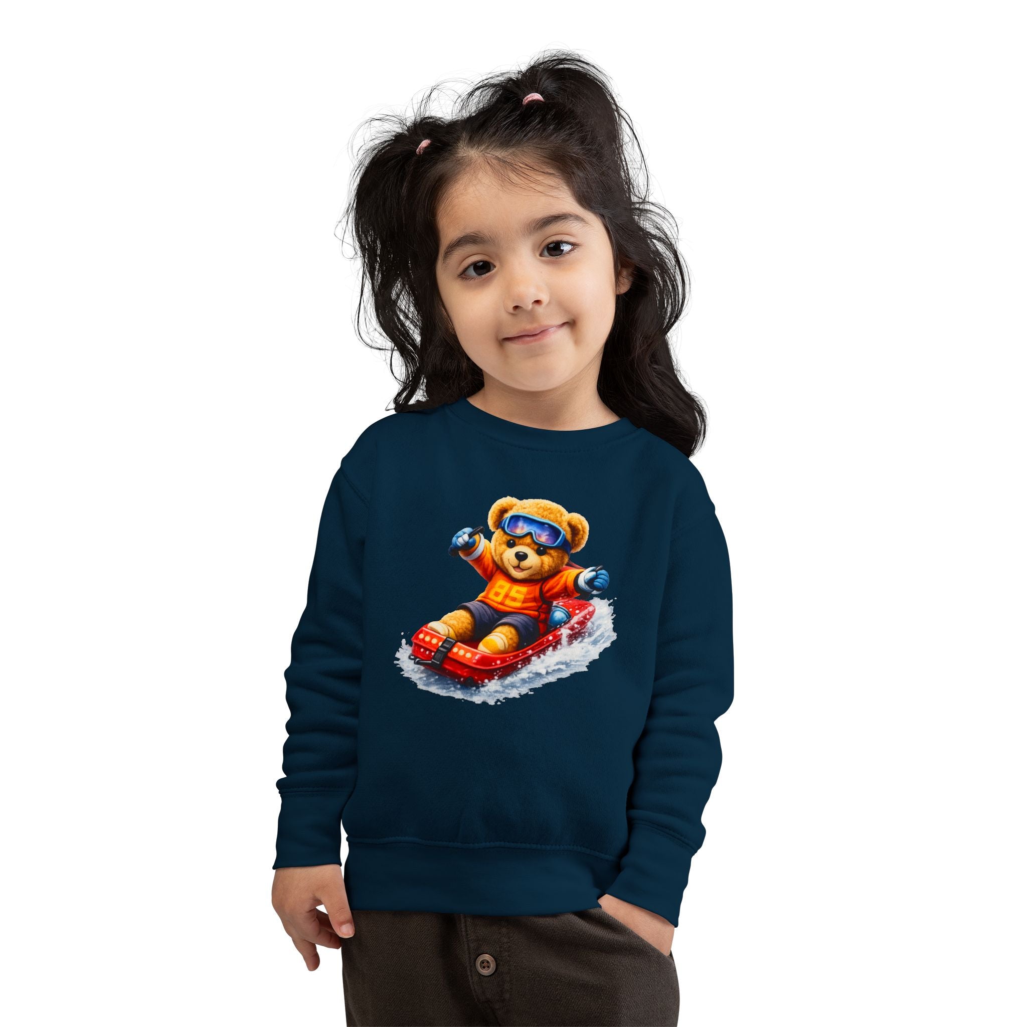 Kids Snow Tubing Teddy Bear Sweatshirt