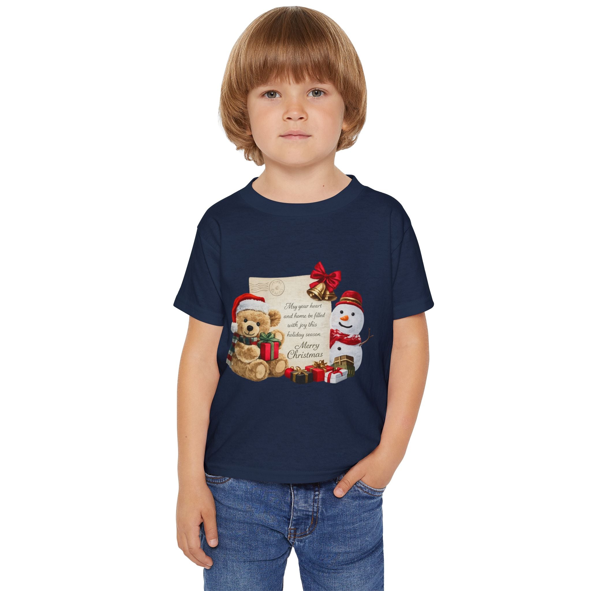 Merry Christmas Teddy Bear Kids T-Shirt