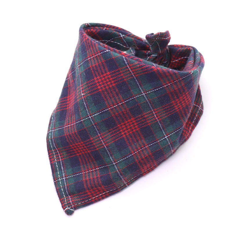 Cotton flannel baby plaid to increase triangle scarf