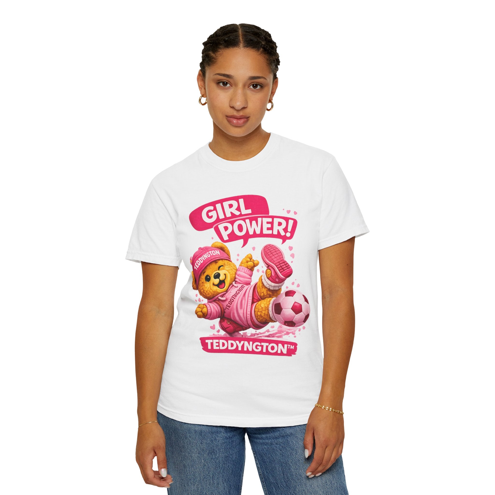 Girl Power Teddy Bear Soccer T-Shirt