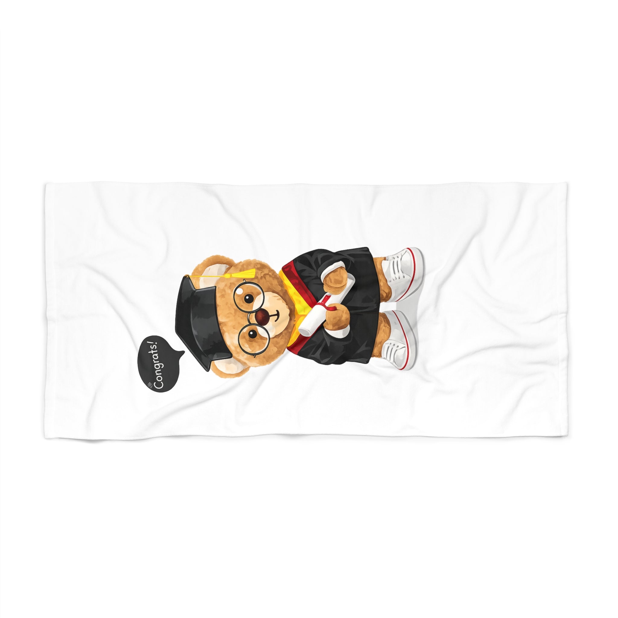 Congrats Graduate Teddy Beach Towel