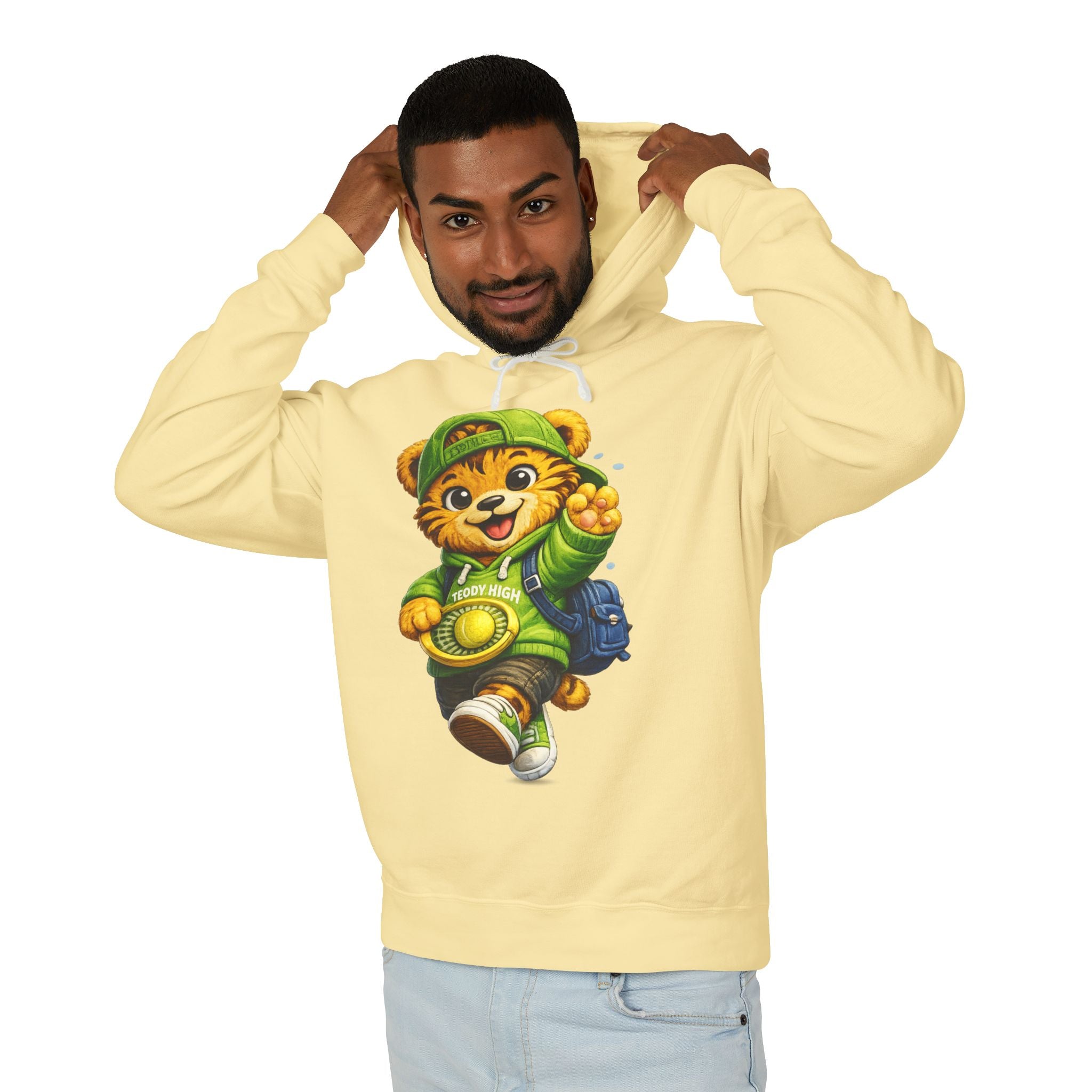 Cute Green Streetwear Teddy Bear Hoodie
