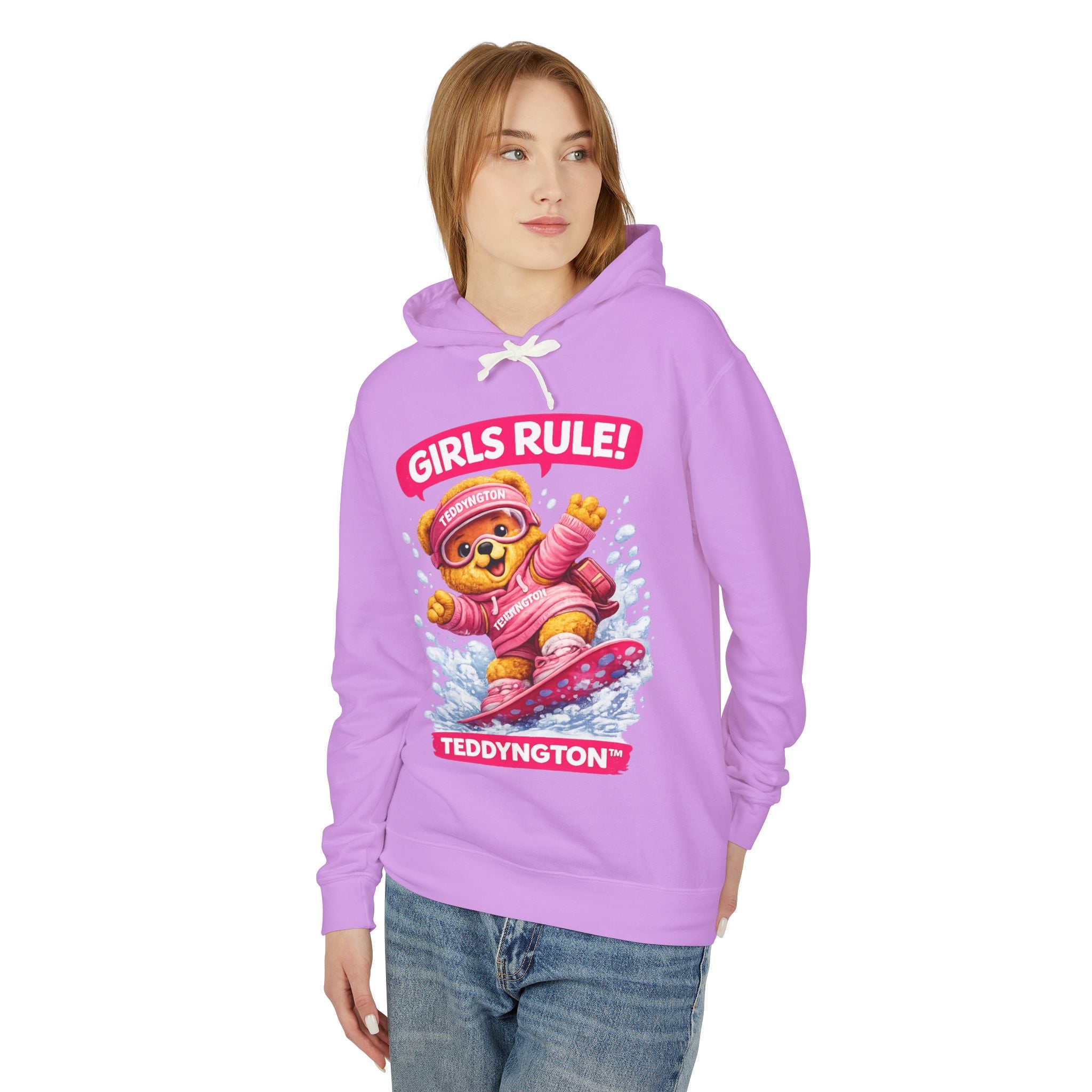 Girls Rule Teddy Bear Snowboard Hoodie
