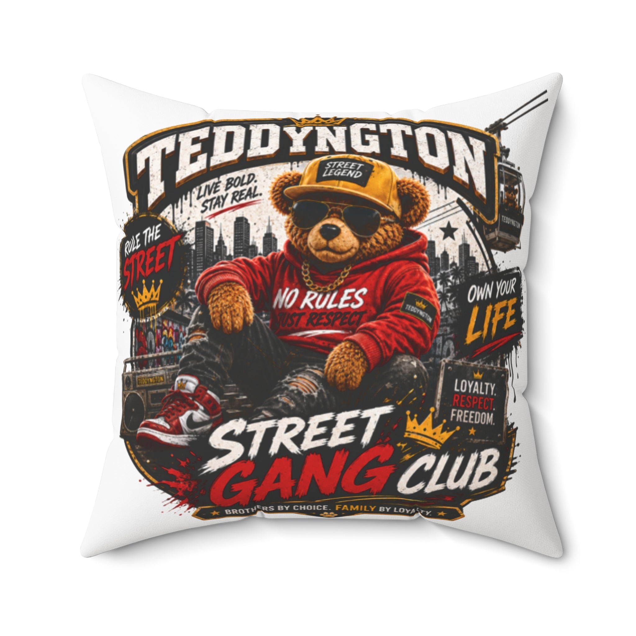 Teddyngton Street Gang Club Throw Pillow