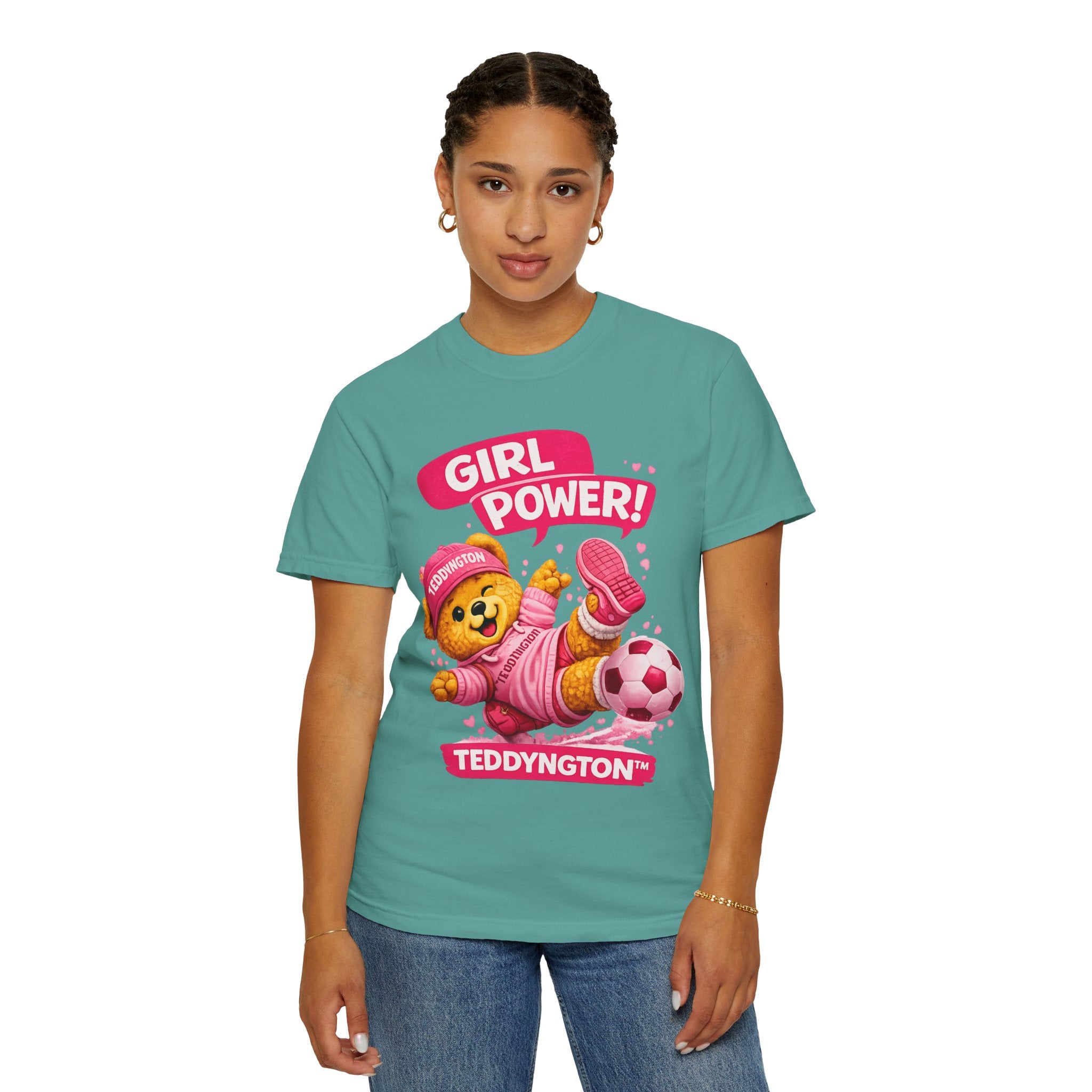 Girl Power Teddy Bear Soccer T-Shirt