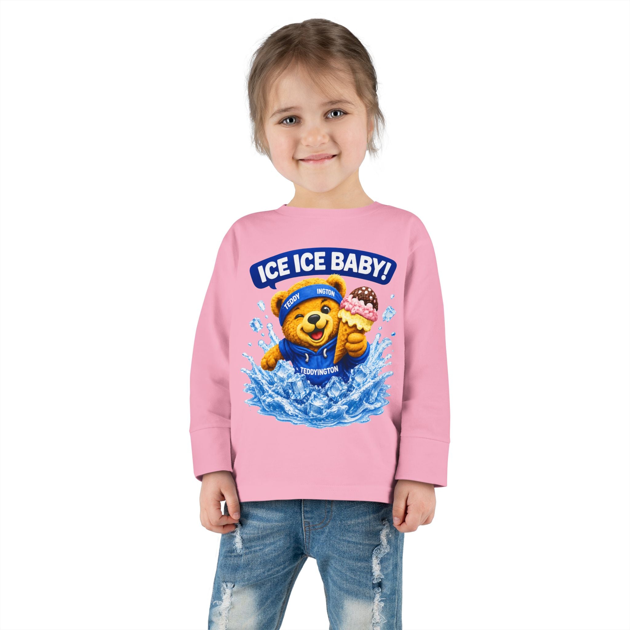 Ice Ice Baby Teddy Bear Toddler Long Sleeve Shirt
