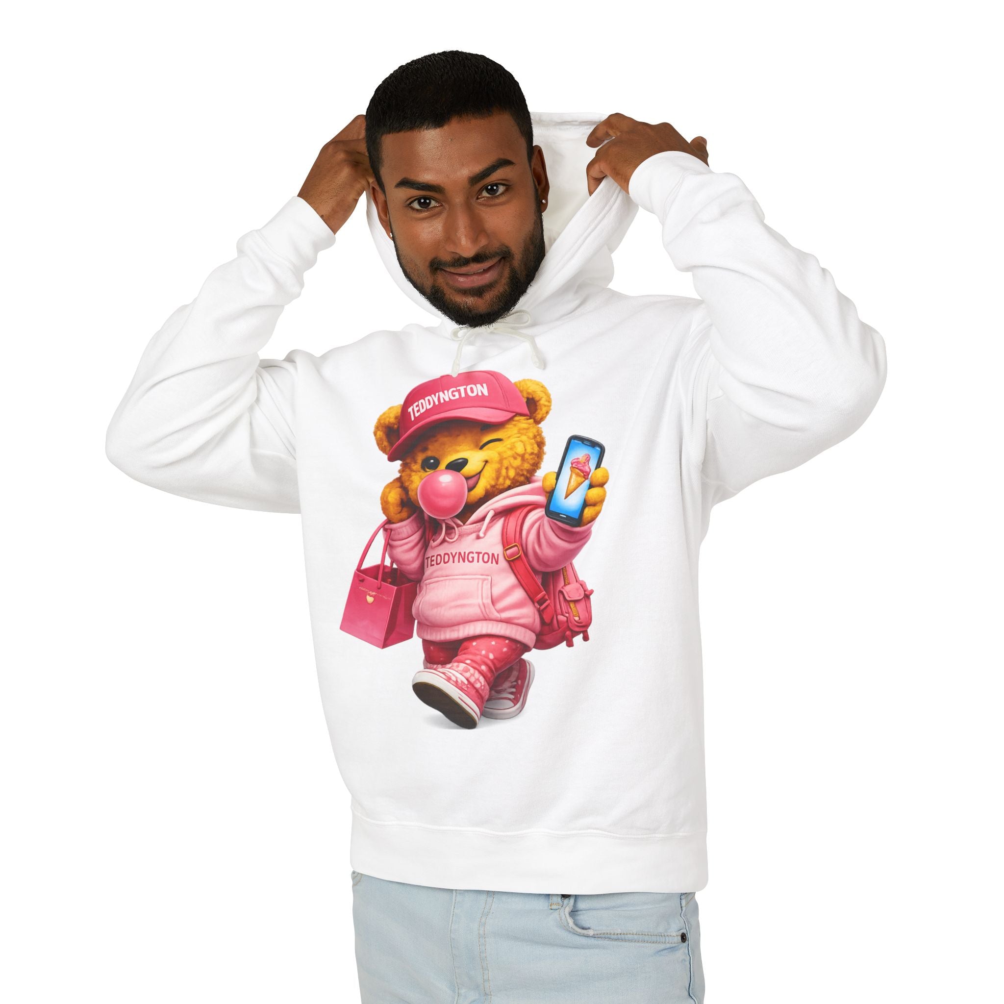 Cute Pink Teddy Bear Hoodie