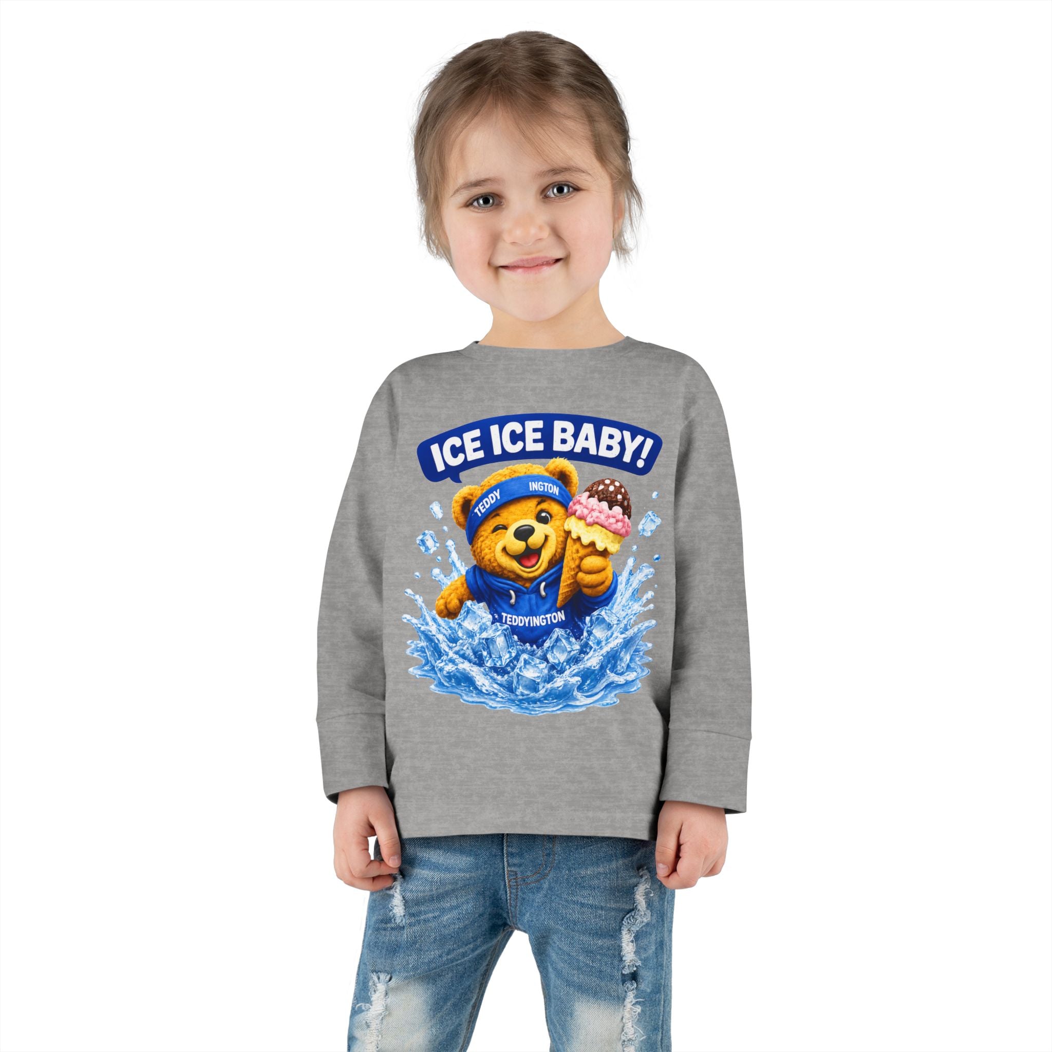 Ice Ice Baby Teddy Bear Toddler Long Sleeve Shirt