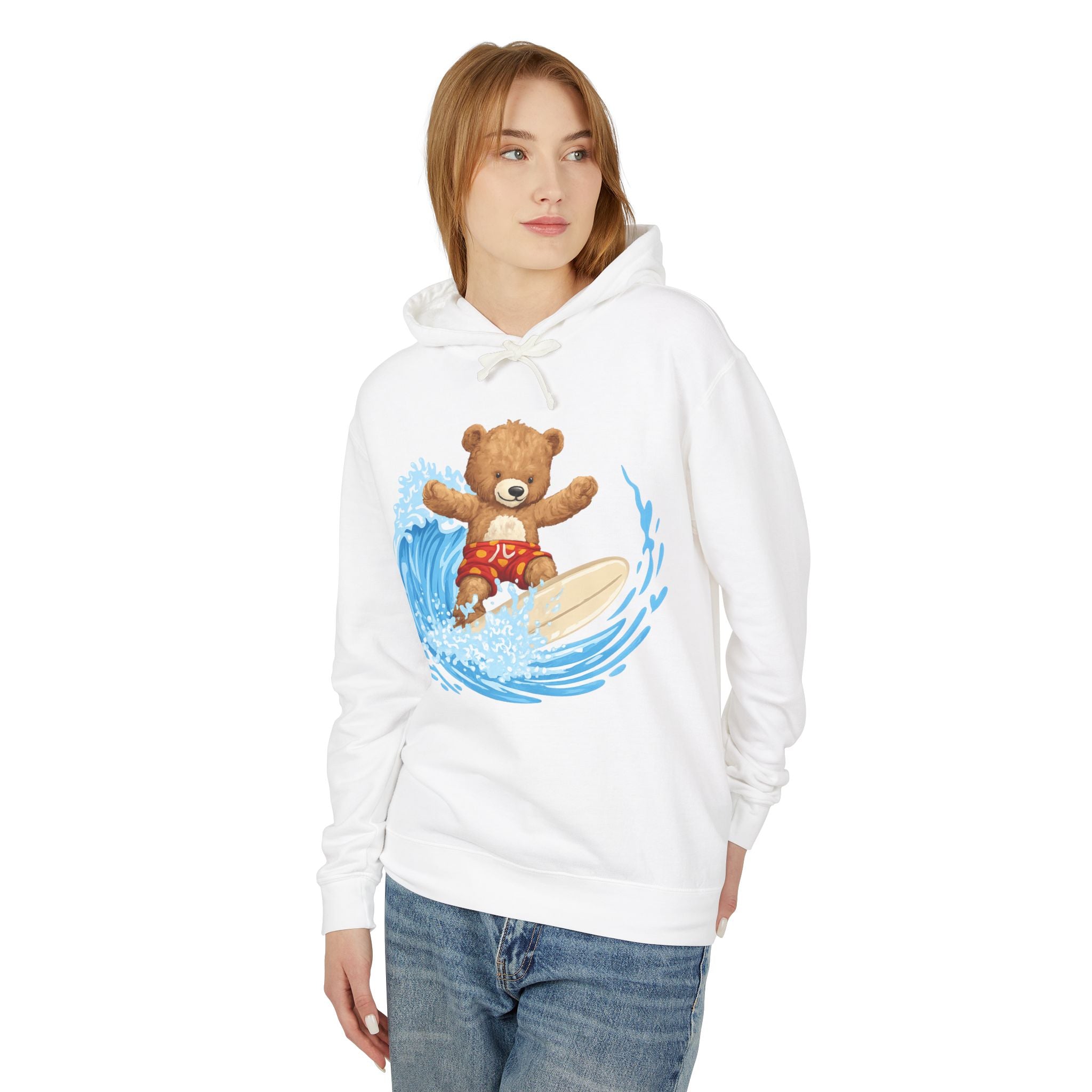Cute Surfing Teddy Bear Hoodie