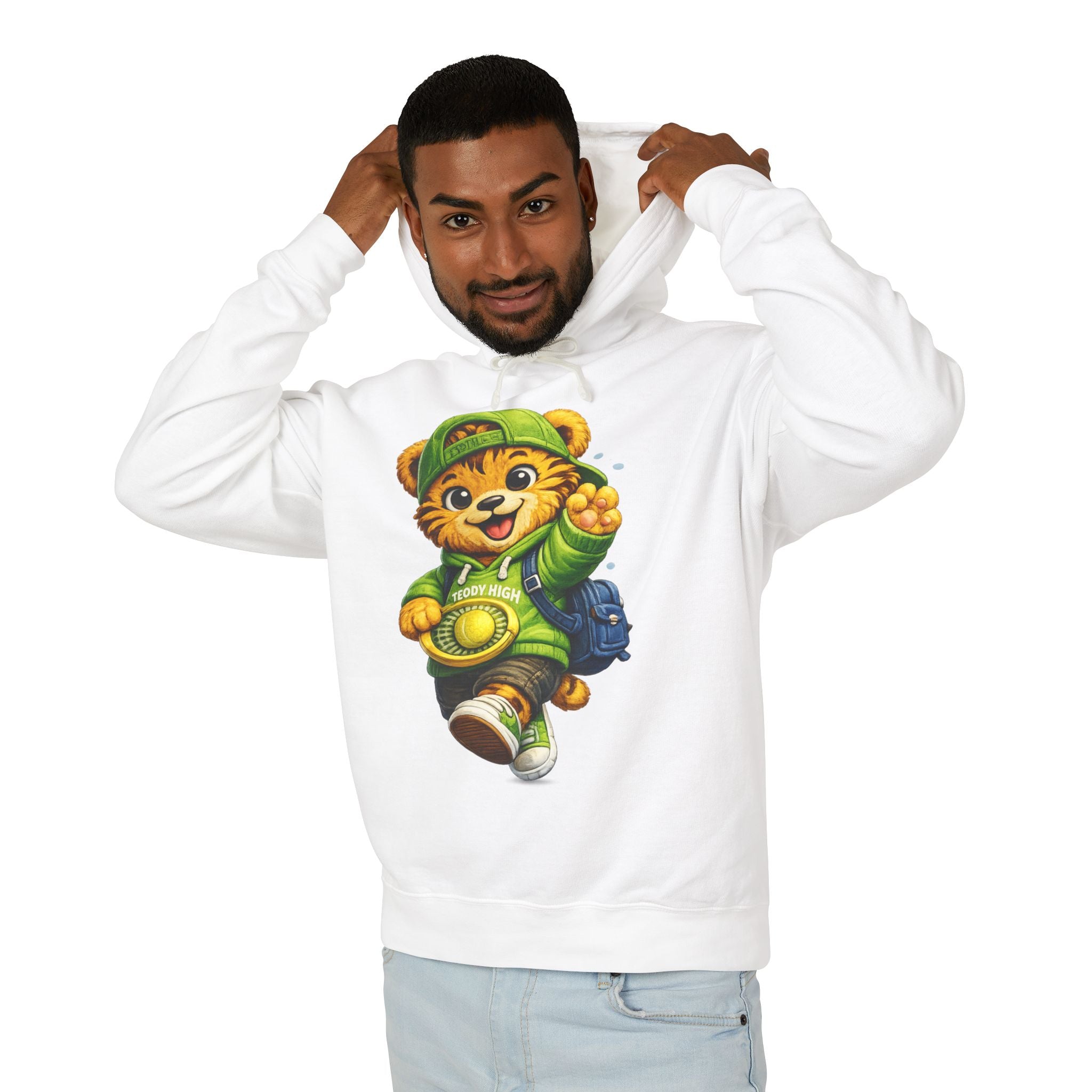 Cute Green Streetwear Teddy Bear Hoodie