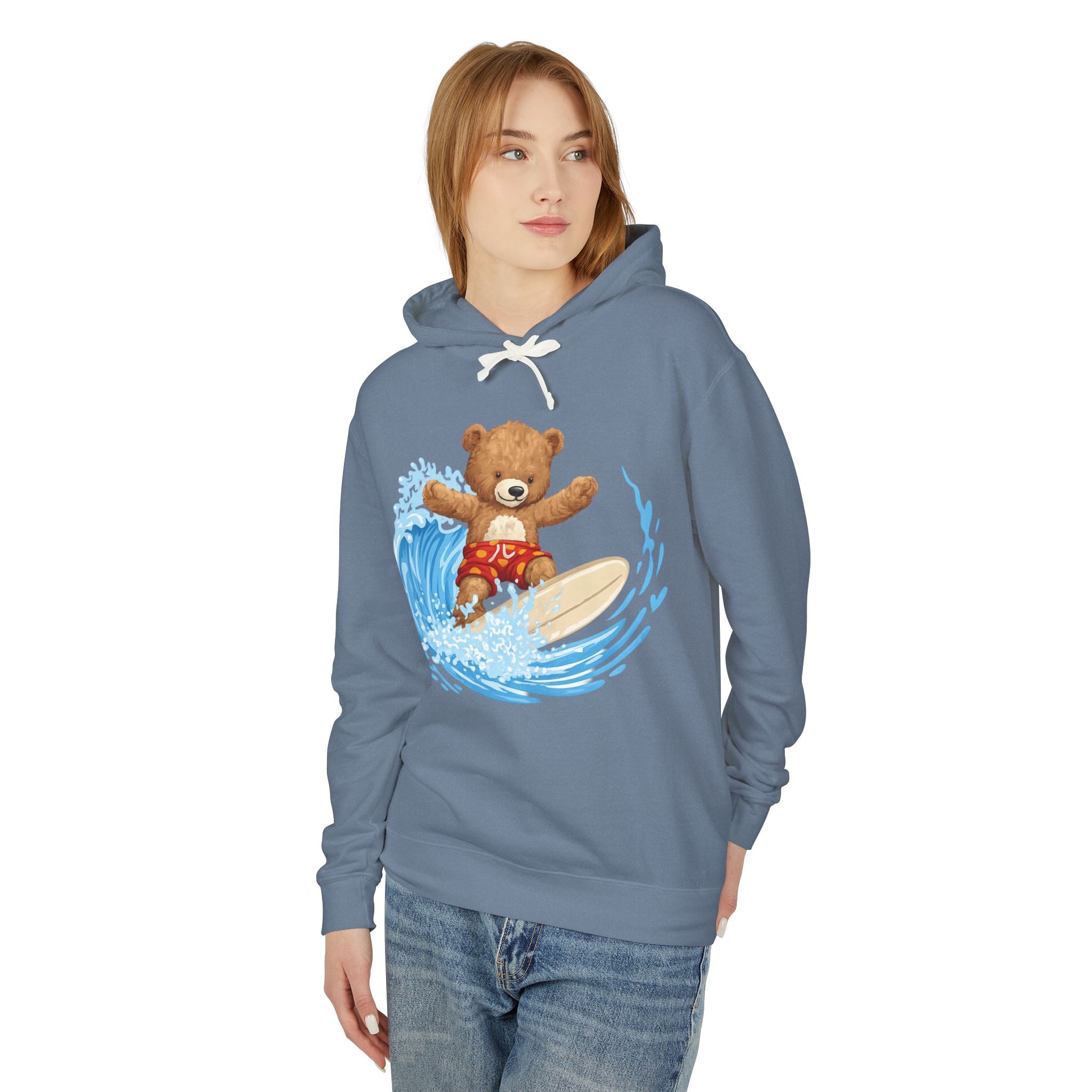 Cute Surfing Teddy Bear Hoodie