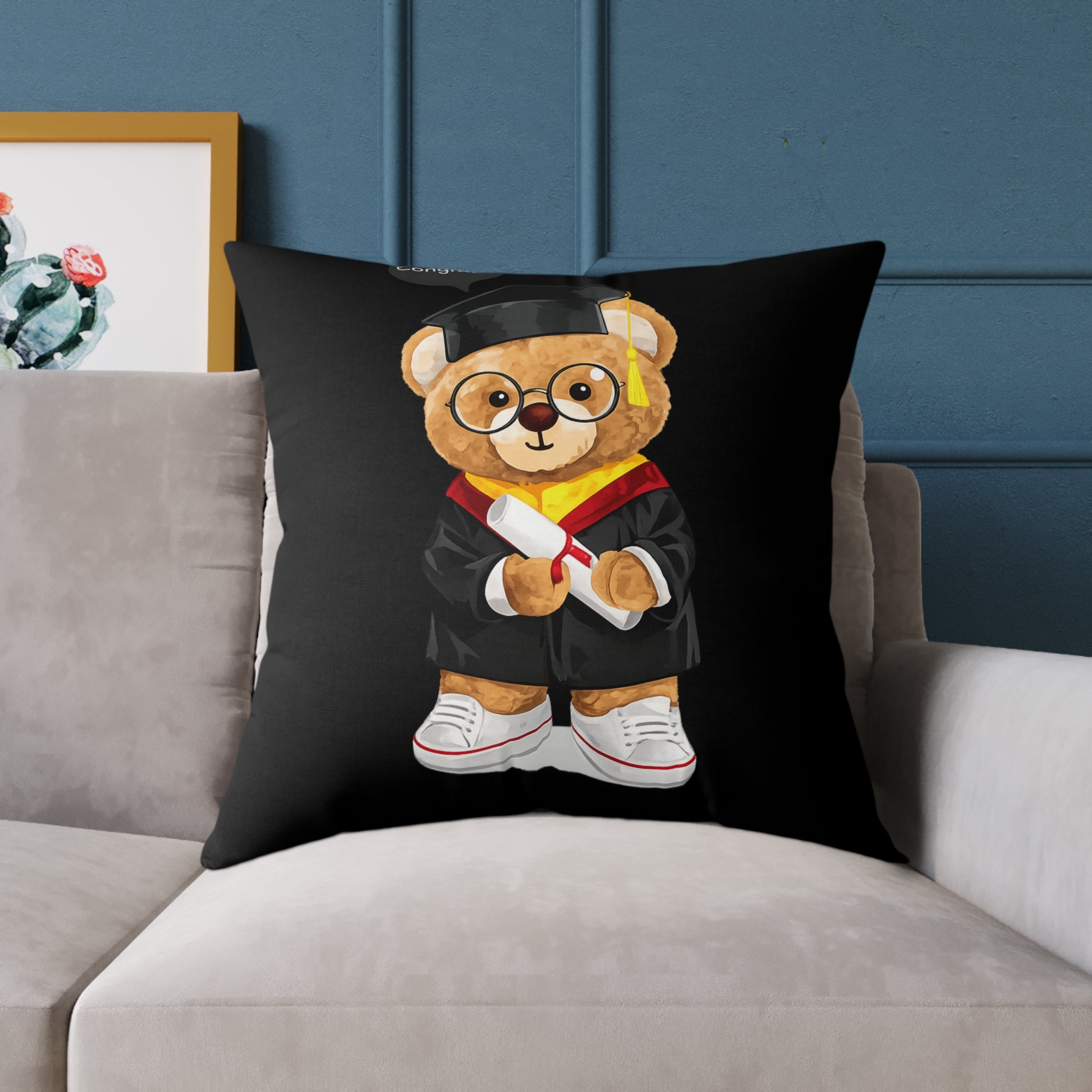 Congrats Graduate Teddy Throw Pillow