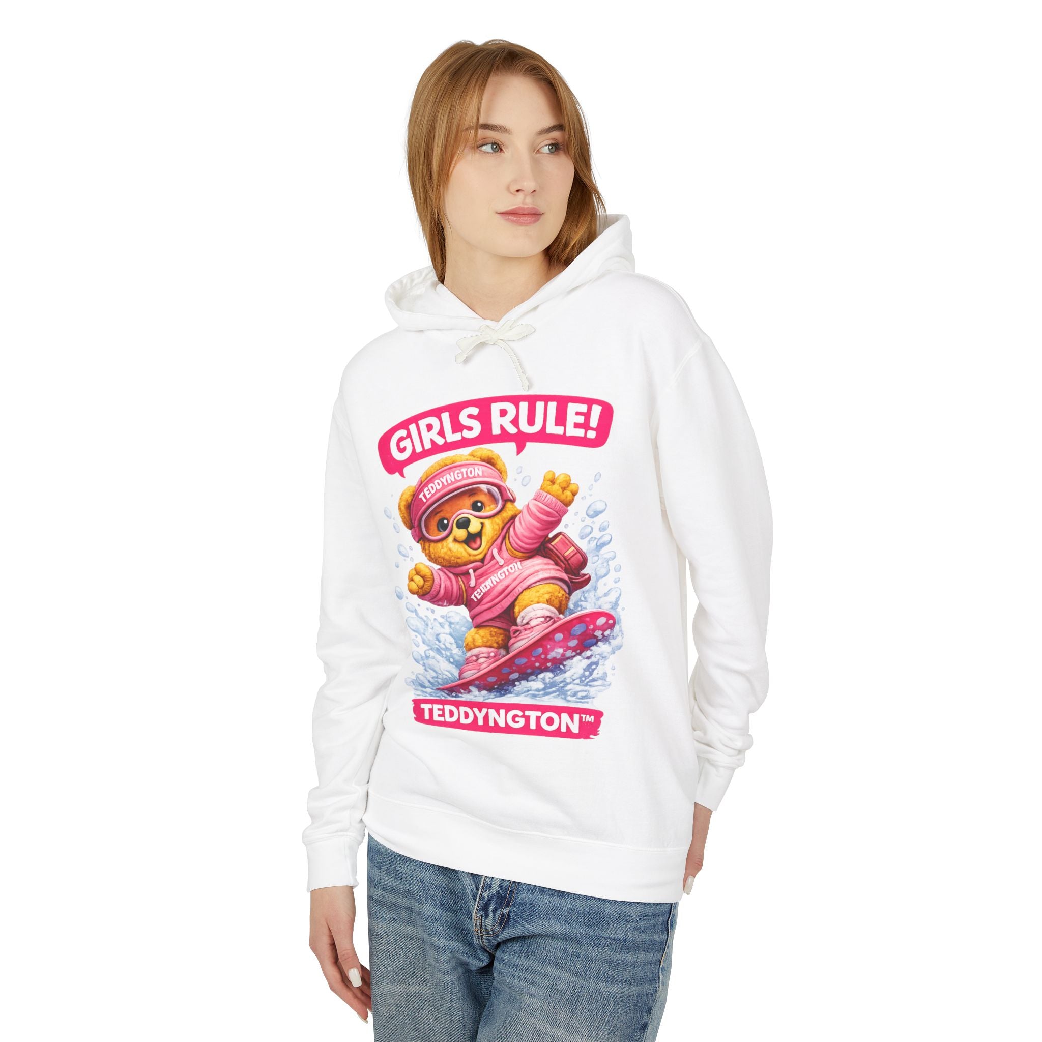 Girls Rule Teddy Bear Snowboard Hoodie