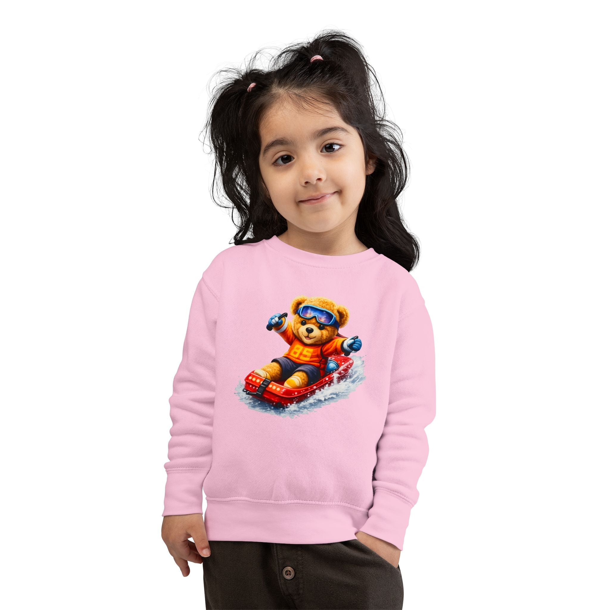 Kids Snow Tubing Teddy Bear Sweatshirt