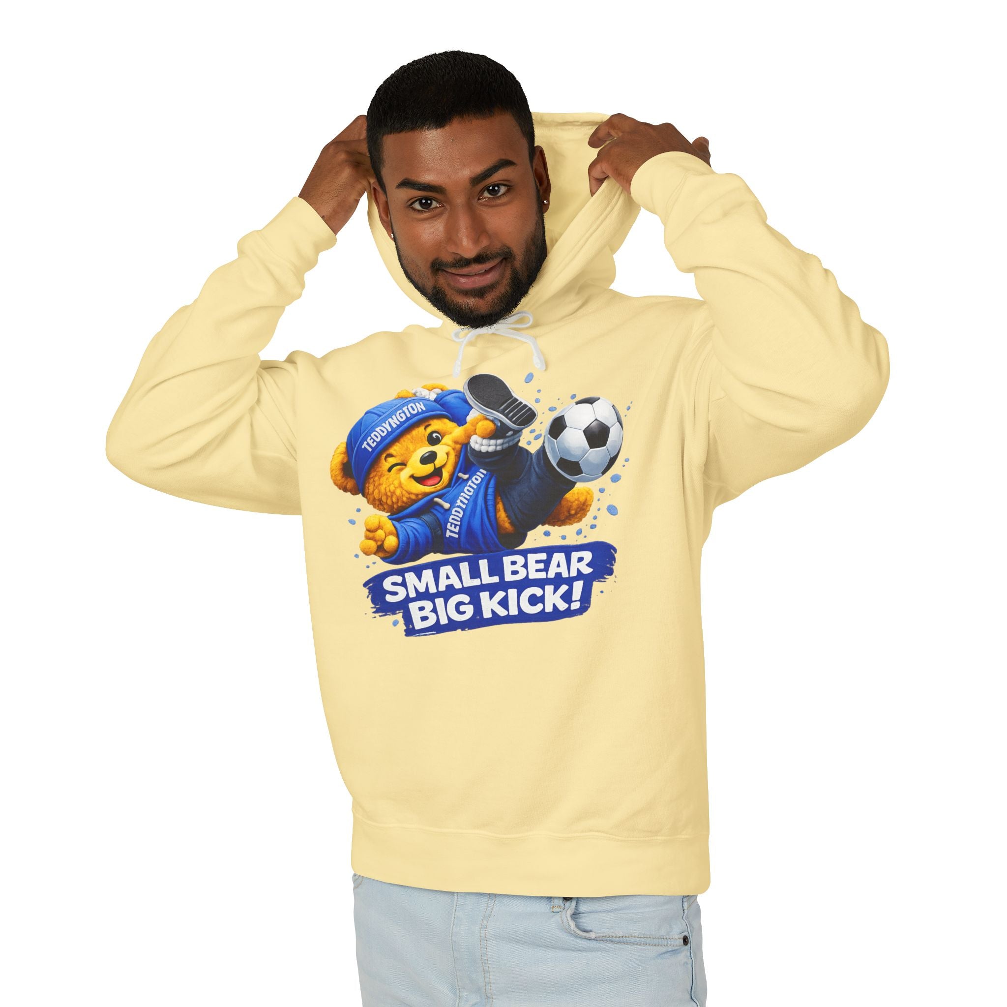 Small Bear Big Kick Soccer Hoodie