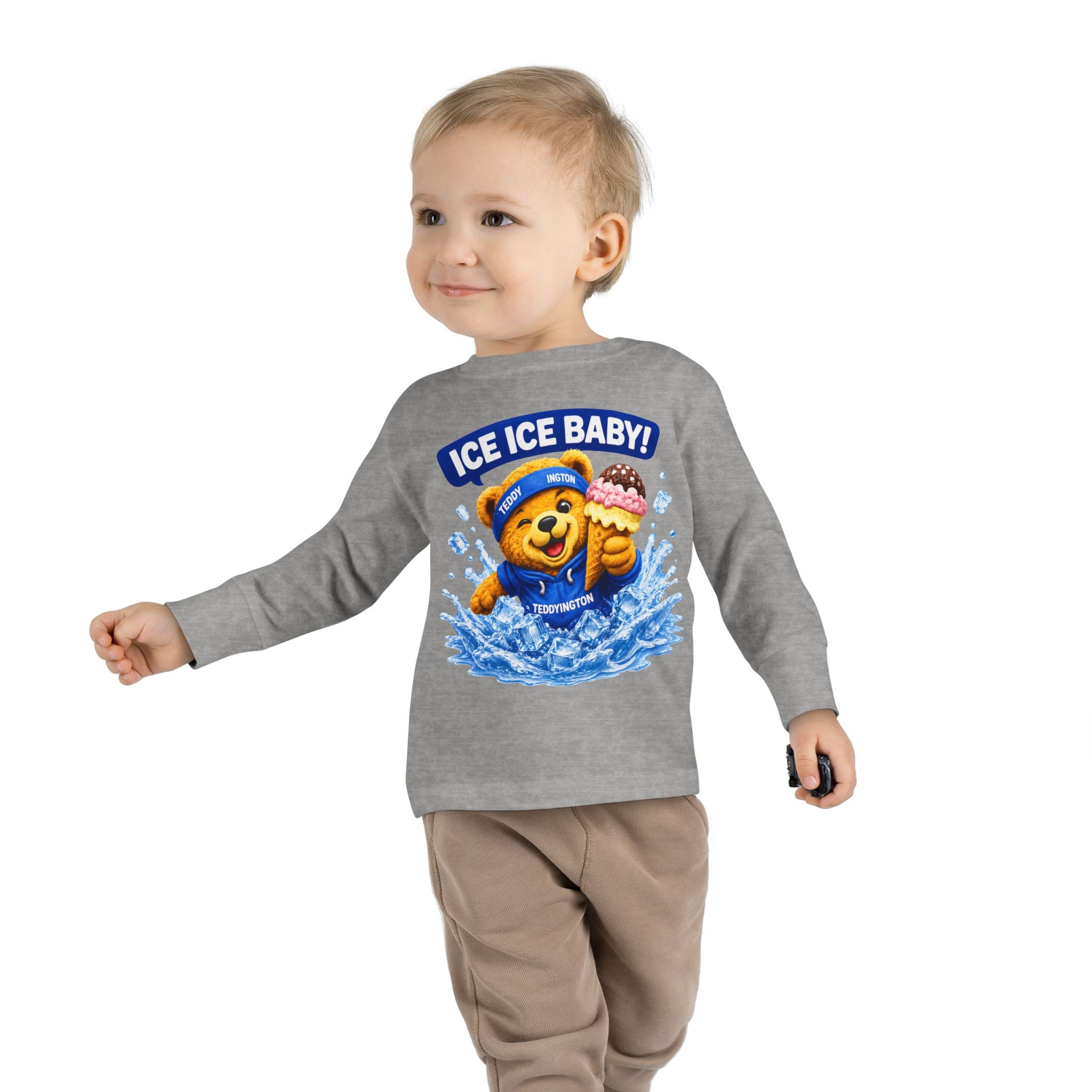 Ice Ice Baby Teddy Bear Toddler Long Sleeve Shirt