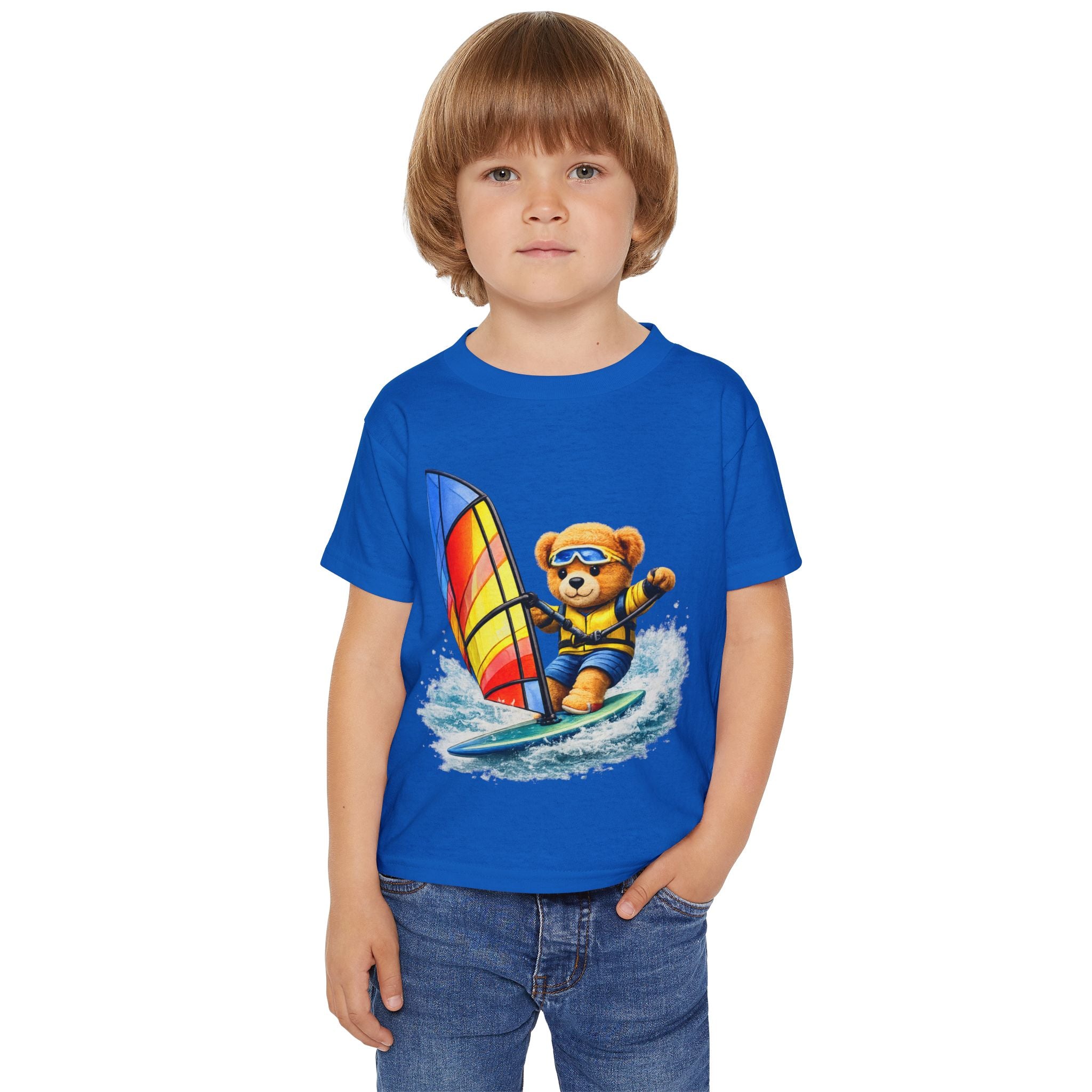 Kids Windsurfing Teddy Bear T-Shirt