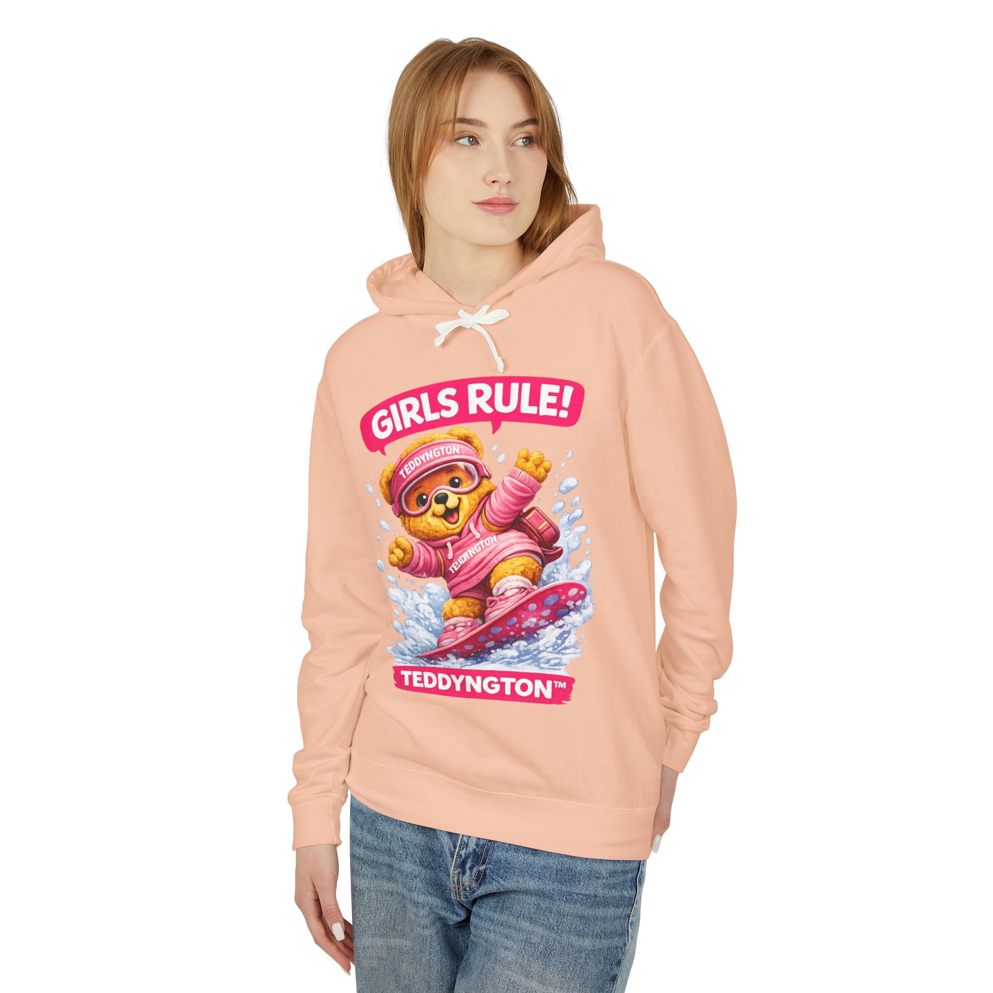 Girls Rule Teddy Bear Snowboard Hoodie
