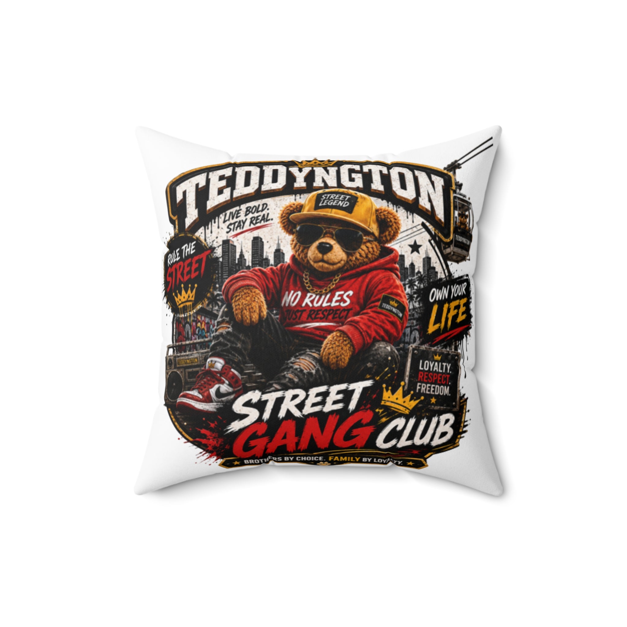 Teddyngton Street Gang Club Throw Pillow