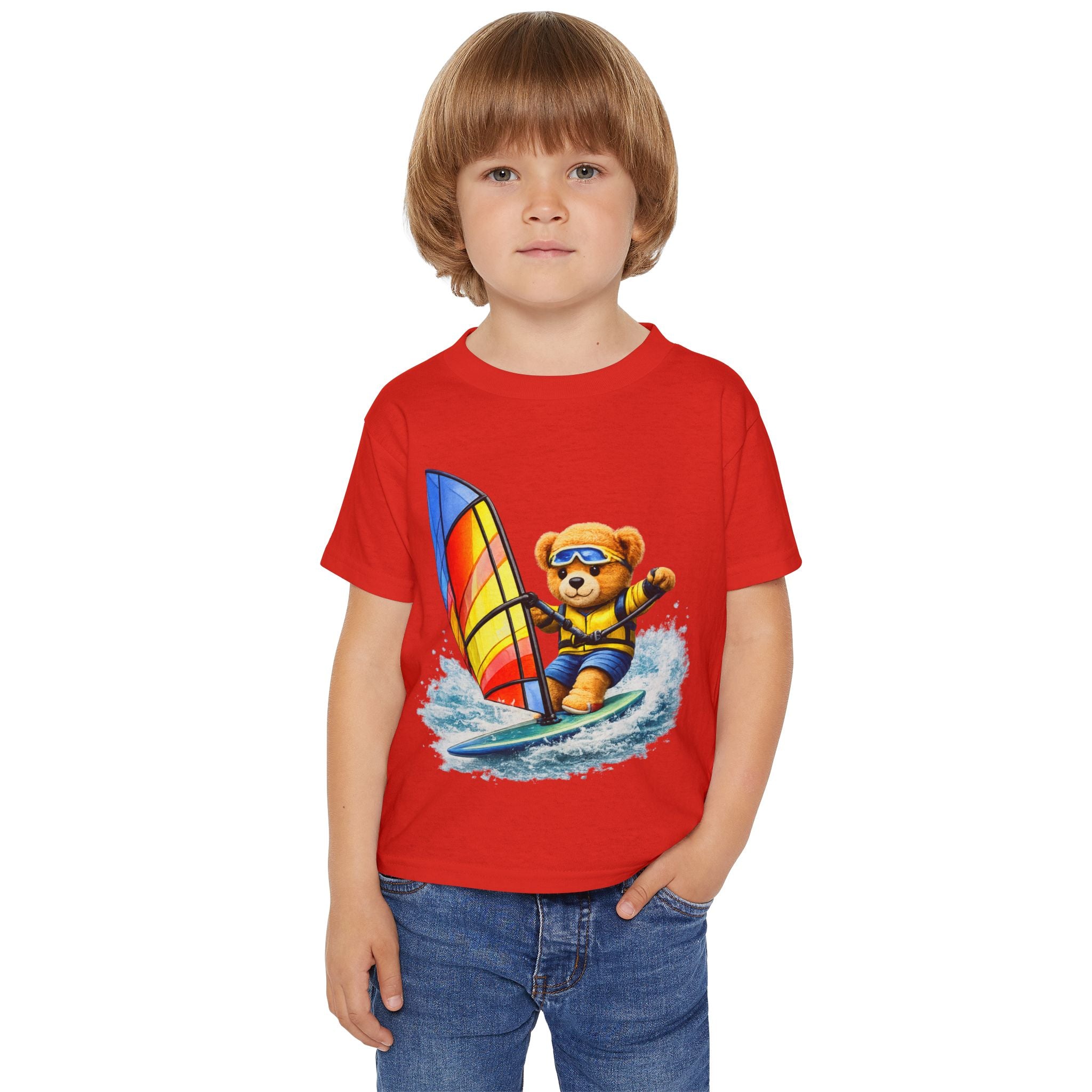 Kids Windsurfing Teddy Bear T-Shirt