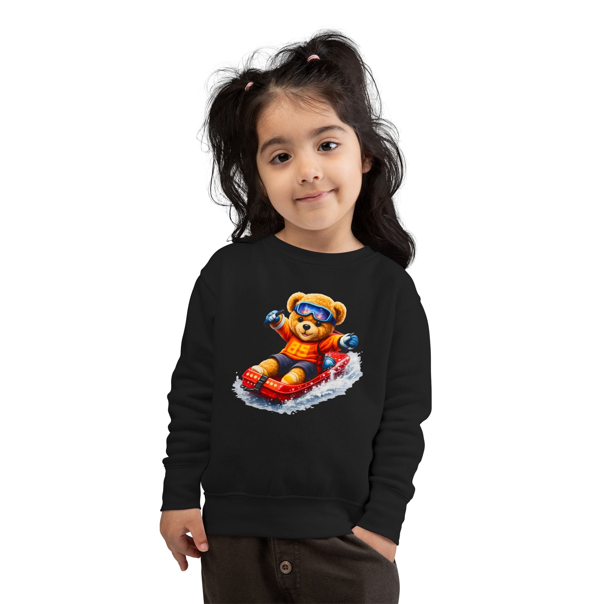 Kids Snow Tubing Teddy Bear Sweatshirt