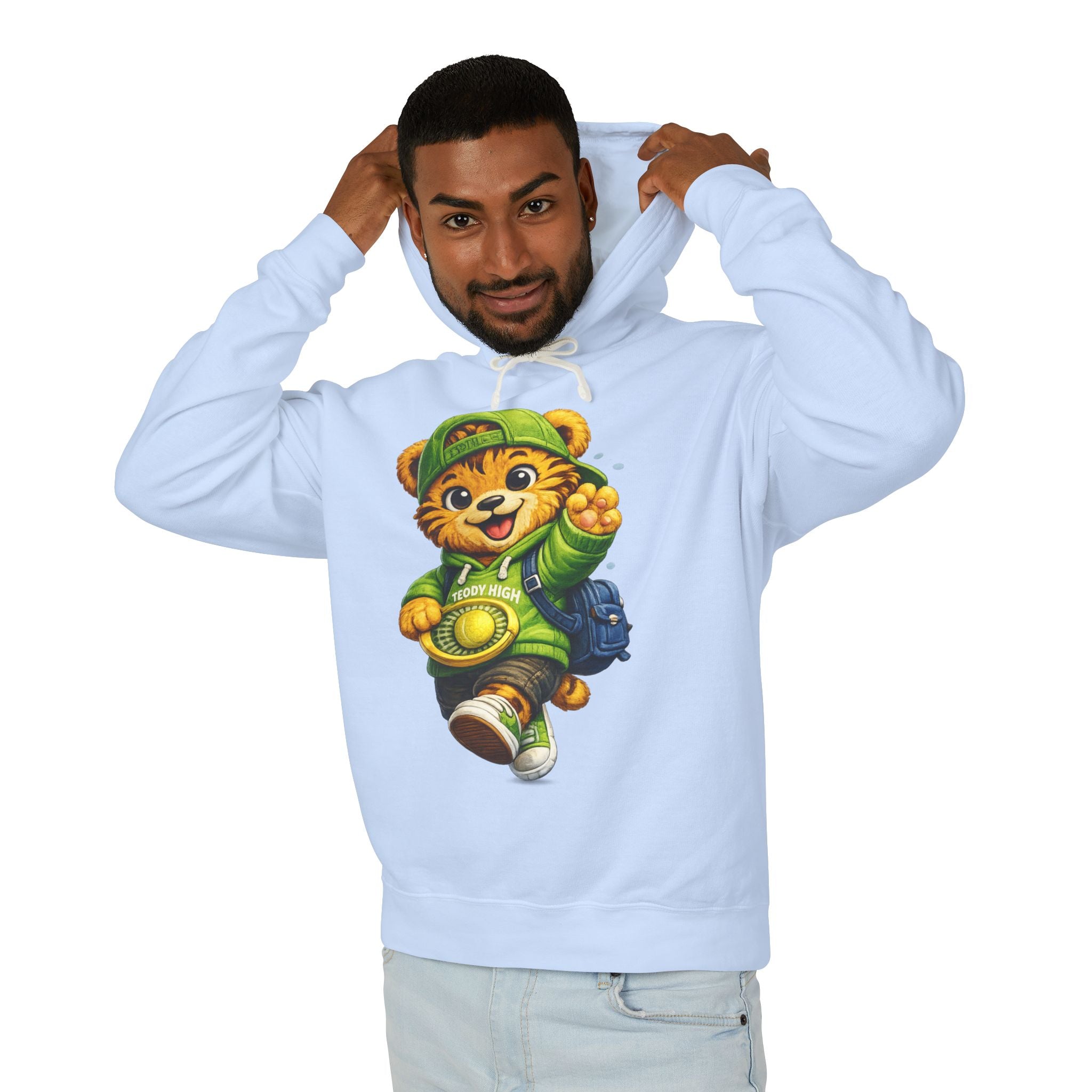 Cute Green Streetwear Teddy Bear Hoodie