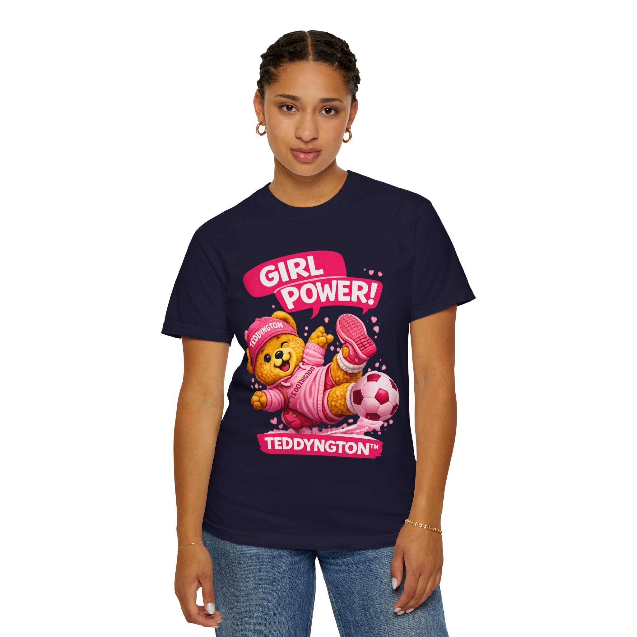 Girl Power Teddy Bear Soccer T-Shirt