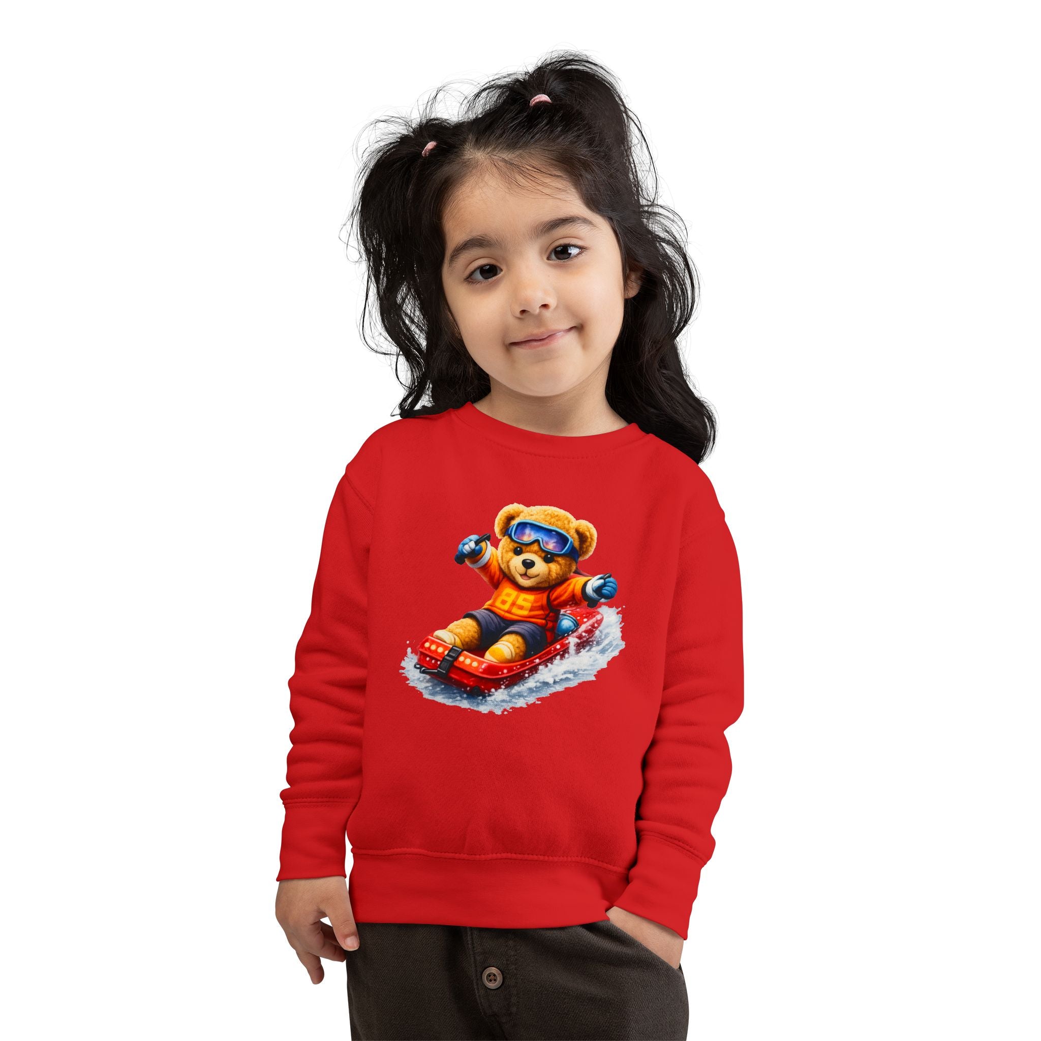 Kids Snow Tubing Teddy Bear Sweatshirt