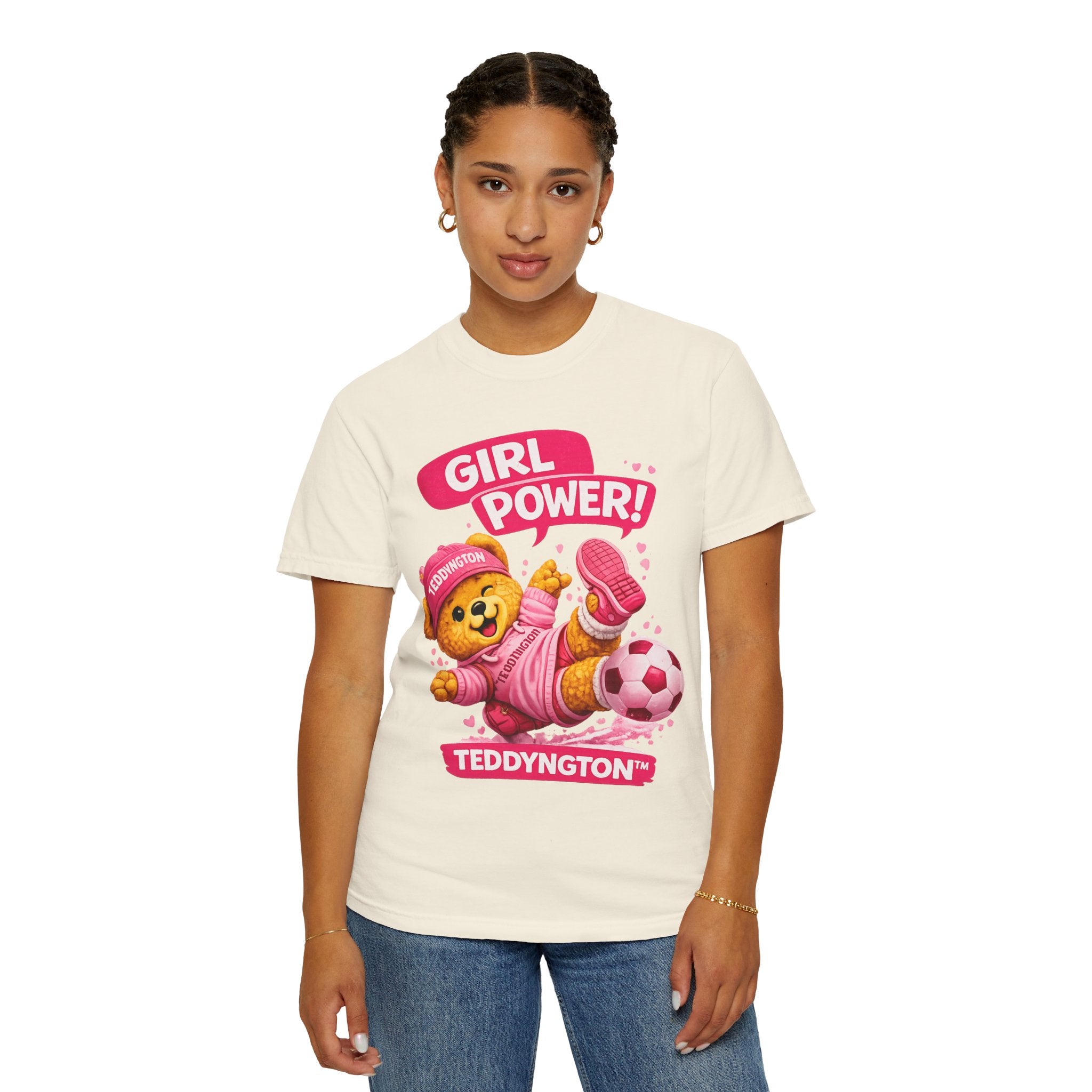 Girl Power Teddy Bear Soccer T-Shirt