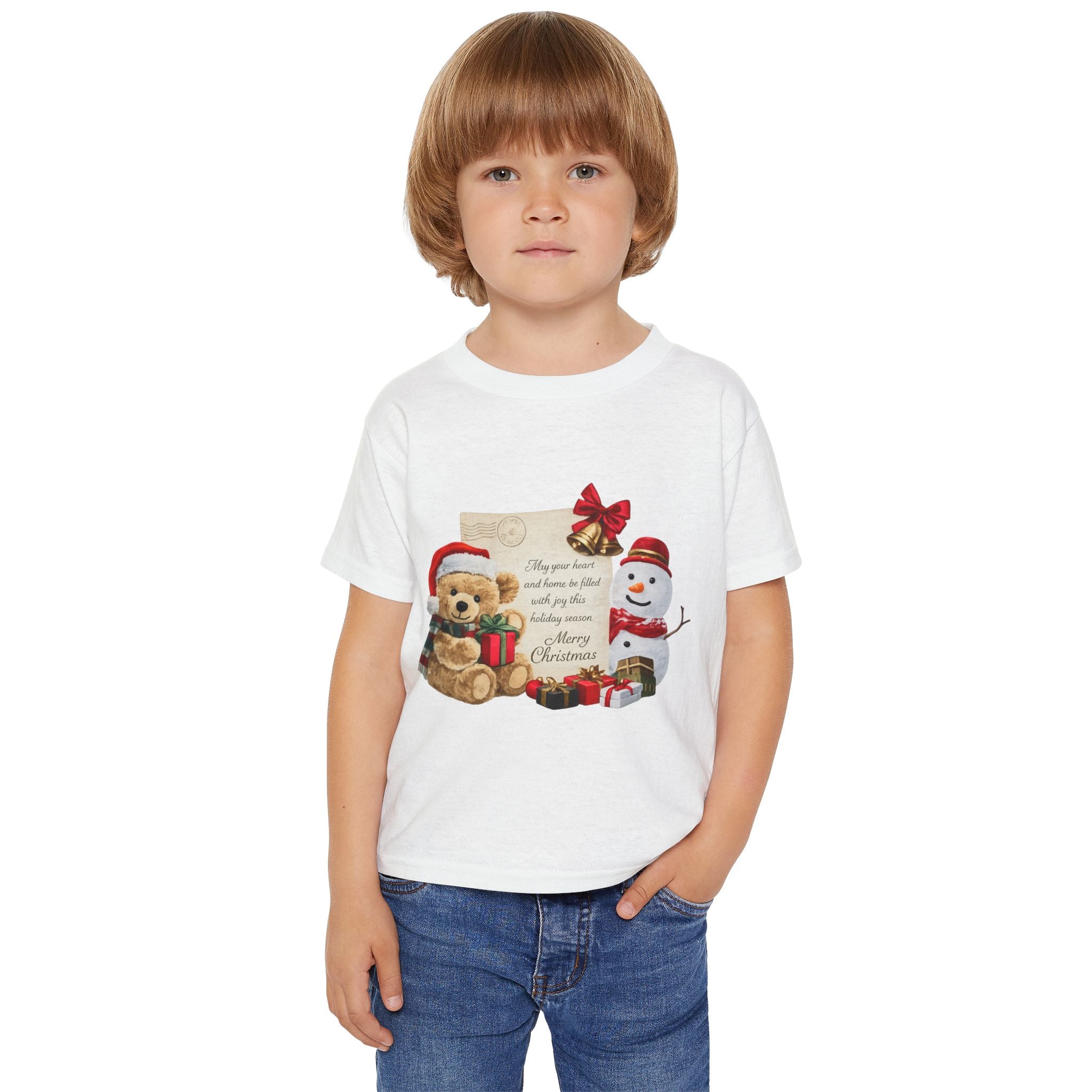 Merry Christmas Teddy Bear Kids T-Shirt